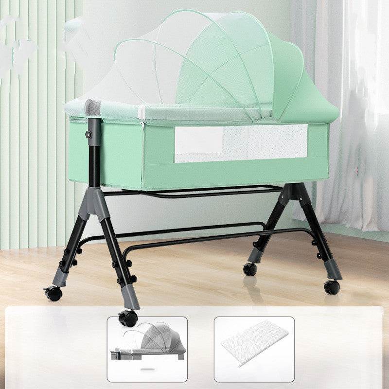 Baby Splicing Portable Multifunctional Mobile Folding Cradle Bed - Mubimart