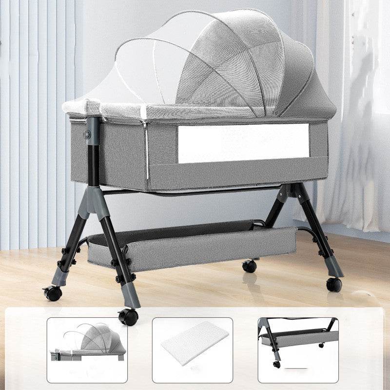 Baby Splicing Portable Multifunctional Mobile Folding Cradle Bed - Mubimart