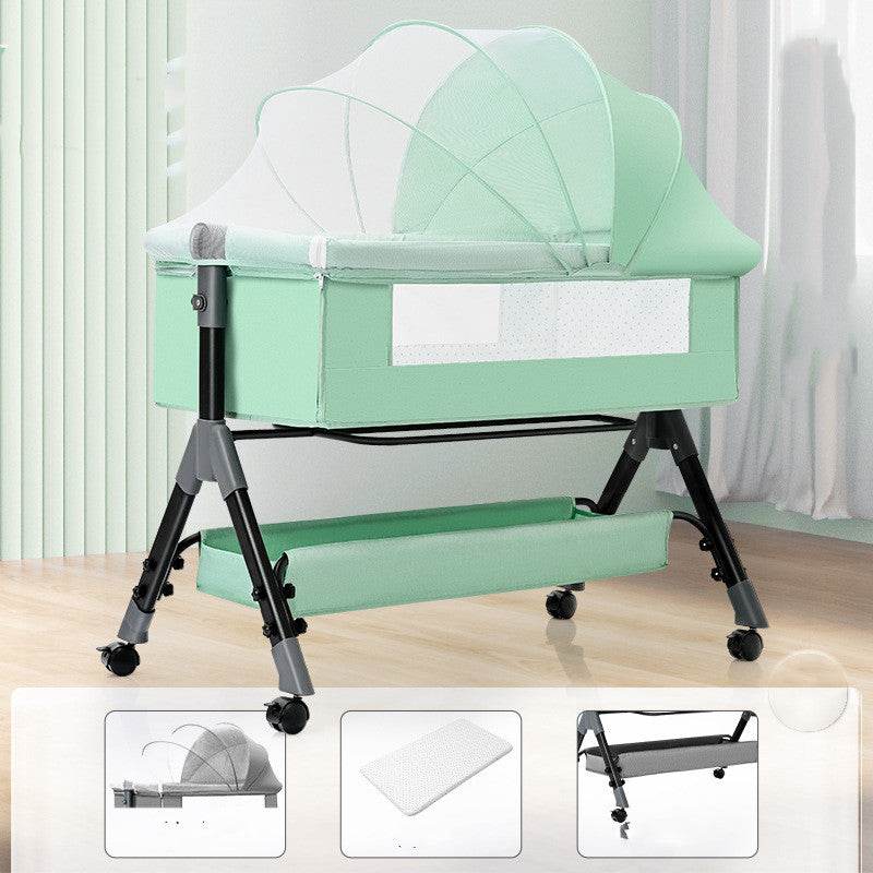 Baby Splicing Portable Multifunctional Mobile Folding Cradle Bed - Mubimart