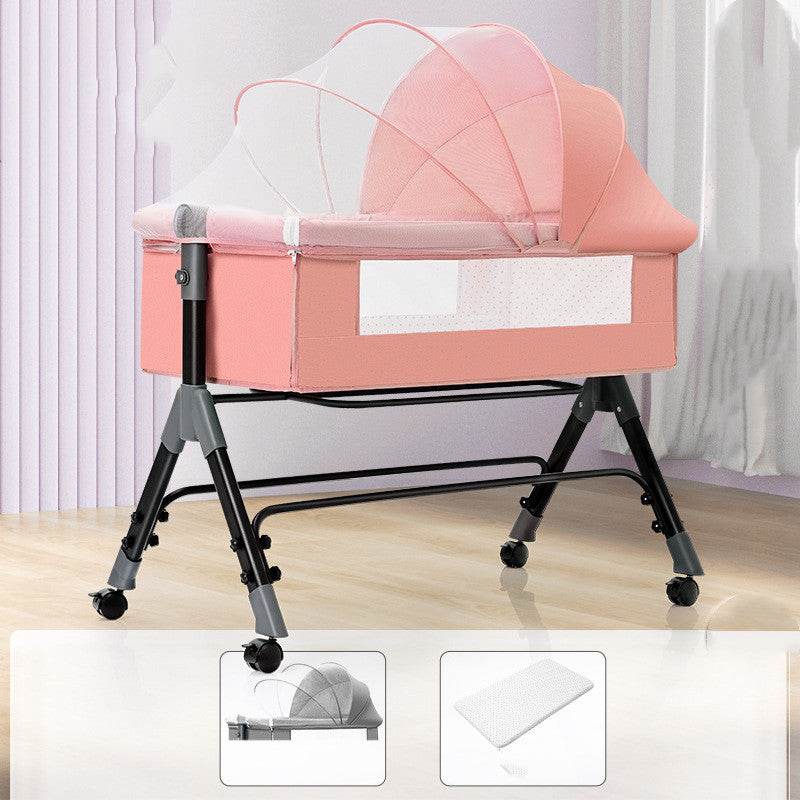 Baby Splicing Portable Multifunctional Mobile Folding Cradle Bed - Mubimart
