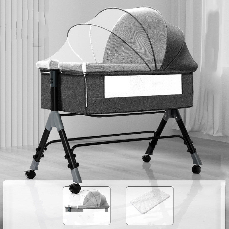 Baby Splicing Portable Multifunctional Mobile Folding Cradle Bed - Mubimart -  