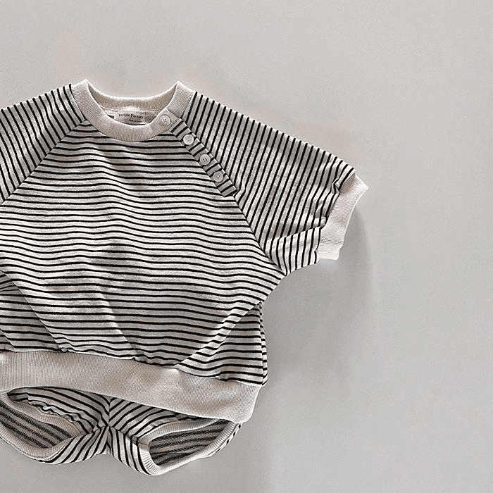 Baby Striped Shorts Set Toddler Baby Two-piece Set - Mubimart