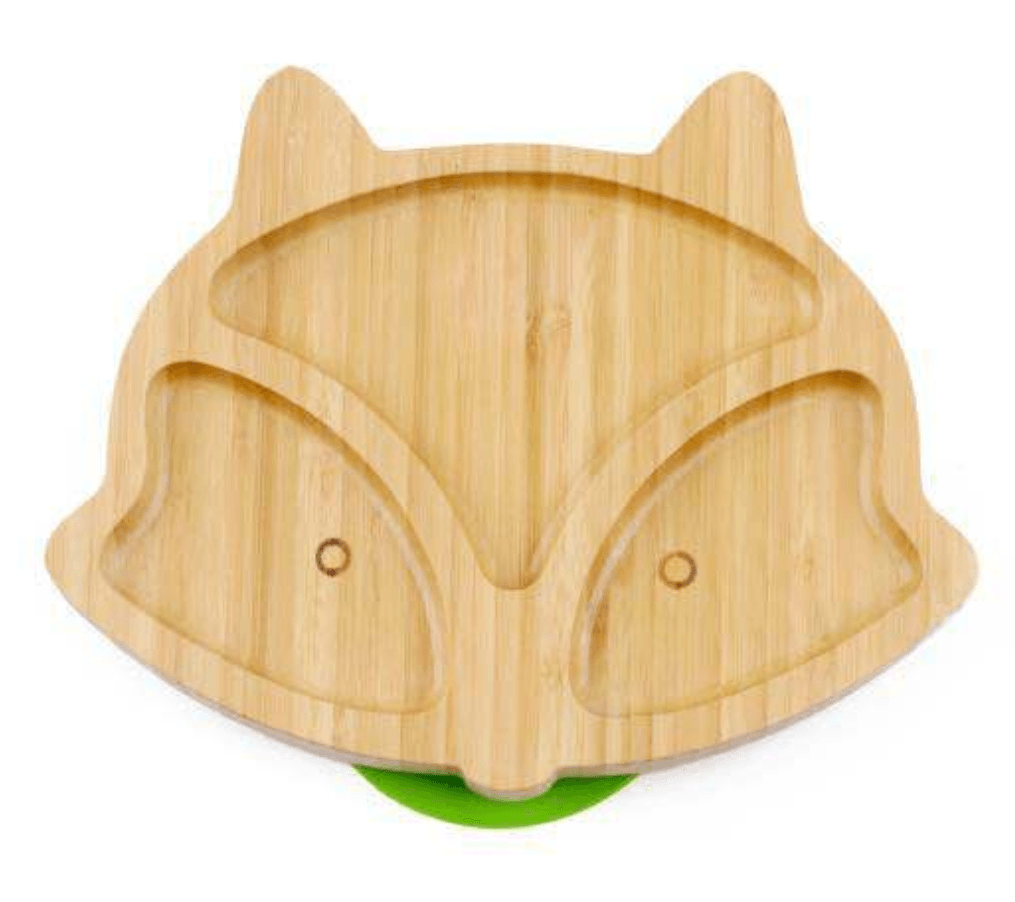 Baby Sucker Bowl Bamboo Cartoon Children'S Disk With Suction Cup Silicone Spoon Set Children'S Dinner Plate Bamboo Children'S Bowl - Mubimart