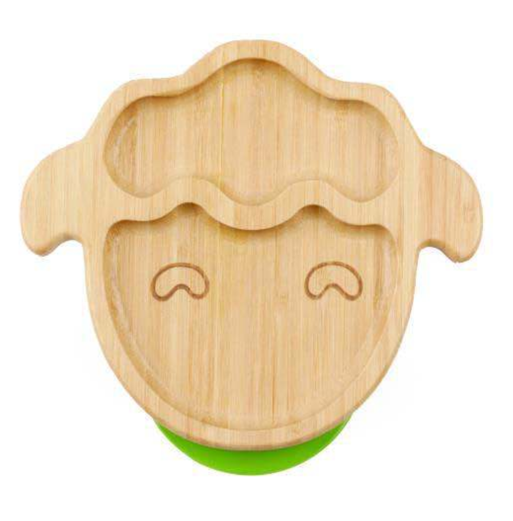 Baby Sucker Bowl Bamboo Cartoon Children'S Disk With Suction Cup Silicone Spoon Set Children'S Dinner Plate Bamboo Children'S Bowl - Mubimart -  