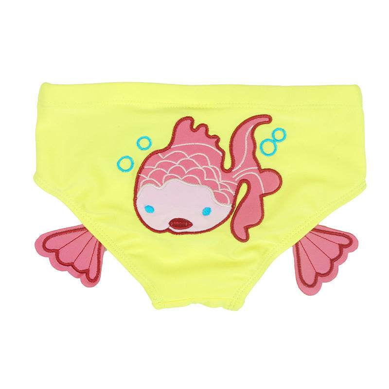 Baby Swimming Trunks Cute Embroidered Double Deck 1-3 Year Old Boys And Girls Learn Swimming Briefs Bathing Suit - Mubimart