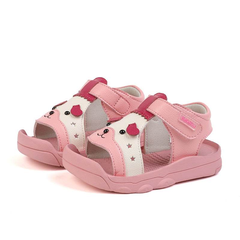 Baby Toddler Leather Sandals For Girls Toddlers Baby Children's Soft-Soled Baotou Shoes - Mubimart