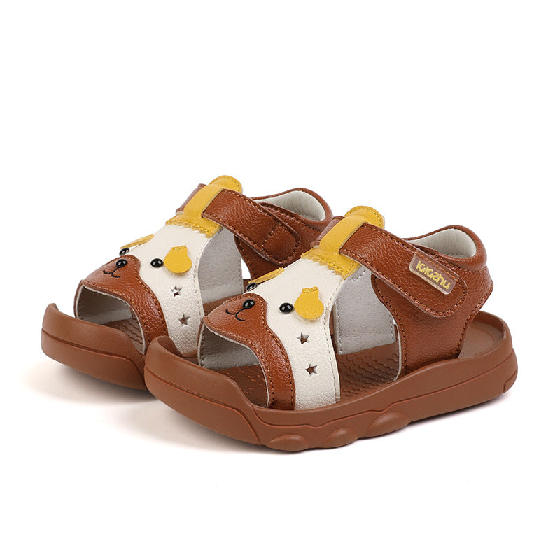 Baby Toddler Leather Sandals For Girls Toddlers Baby Children's Soft-Soled Baotou Shoes - Mubimart -  