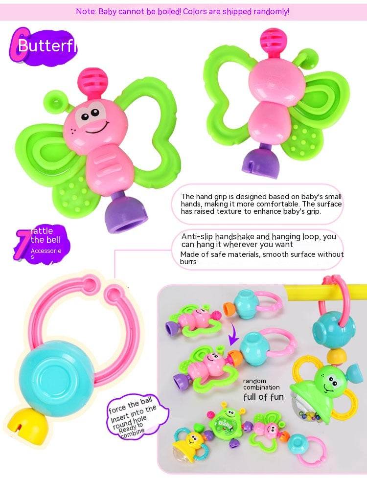 Baby Toys 3-6-12 Months Newborn Rattle 0-1 Year Old Baby Early Childhood Education Toddler Rattle Teether - Mubimart