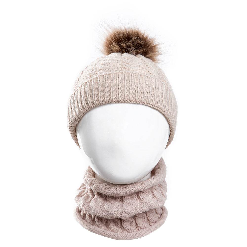 Baby Warm Woolen Cap Toddler Hat Baby Girls Boys Winter Warm Knitted Wool - Mubimart