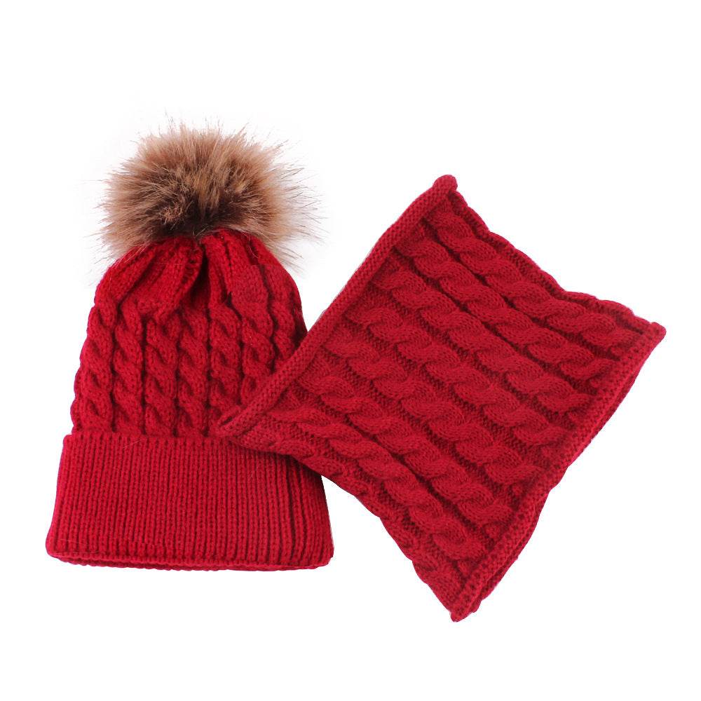 Baby Warm Woolen Cap Toddler Hat Baby Girls Boys Winter Warm Knitted Wool - Mubimart