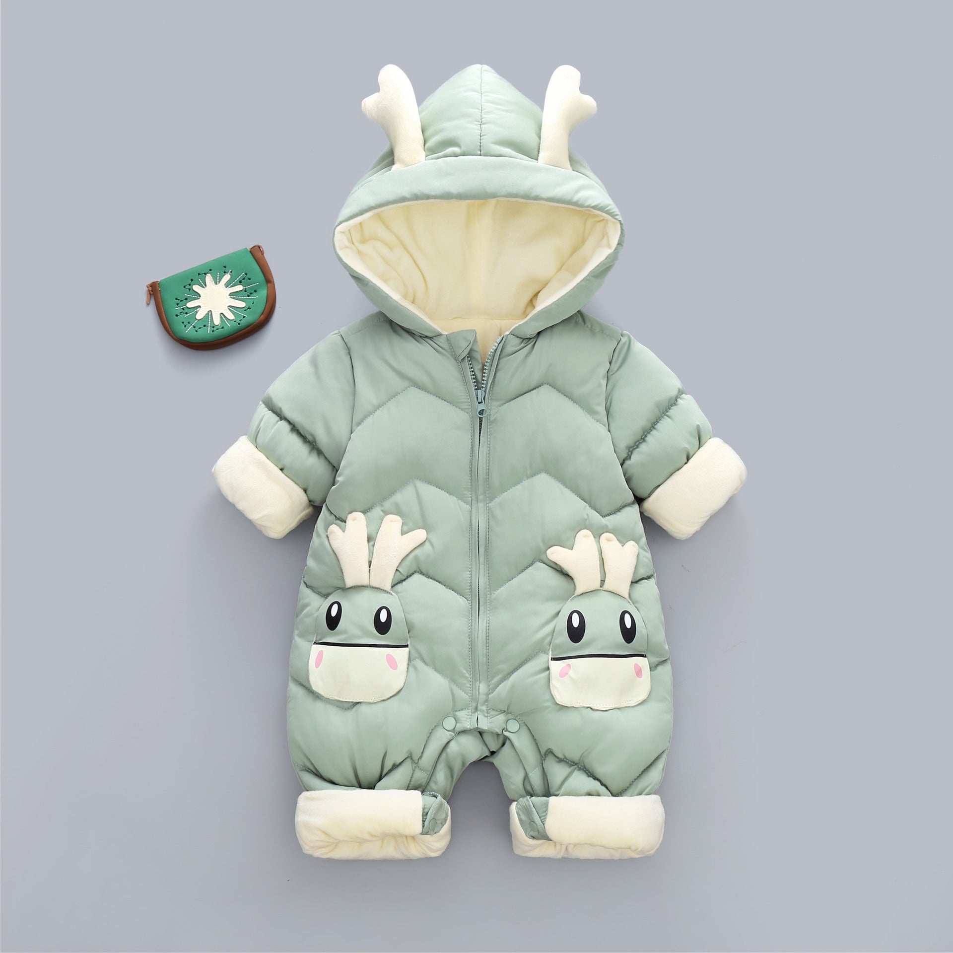 Baby Winter Snowsuit Plus Velvet Thick Baby Boys Jumpsuit 0-3 Years Newborn Romper Girl Clothes Overalls Toddler Coat - Mubimart -  