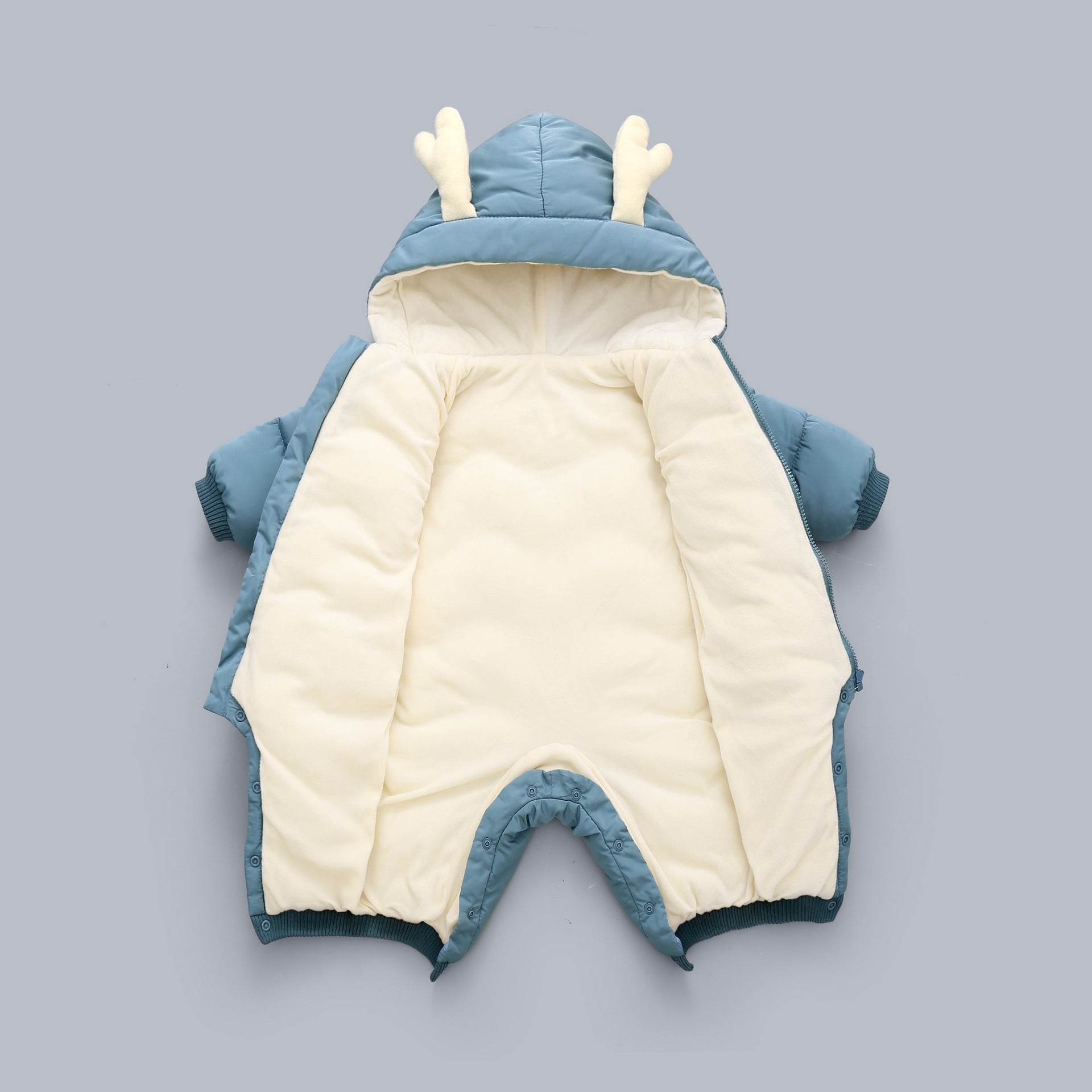 Baby Winter Snowsuit Plus Velvet Thick Baby Boys Jumpsuit 0-3 Years Newborn Romper Girl Clothes Overalls Toddler Coat - Mubimart