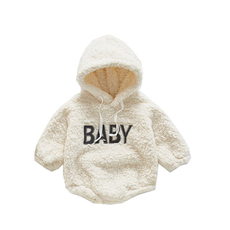 Baby alphabet baby robe hooded romper - Mubimart -  