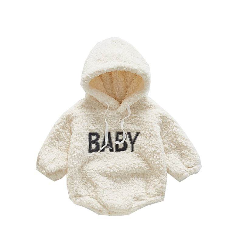 Baby alphabet baby robe hooded romper - Mubimart