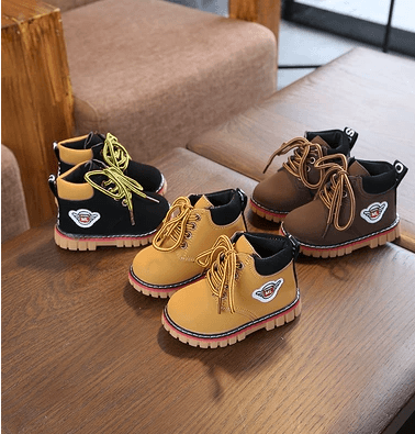 Baby cotton shoes autumn and winter new female treasure 1-3 years old 2 warm plus velvet children Martin boots boys winter shoes tide - Mubimart
