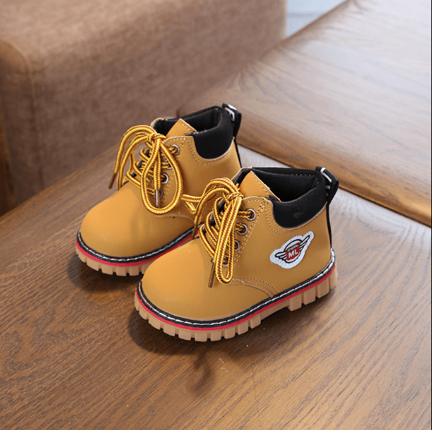 Baby cotton shoes autumn and winter new female treasure 1-3 years old 2 warm plus velvet children Martin boots boys winter shoes tide - Mubimart