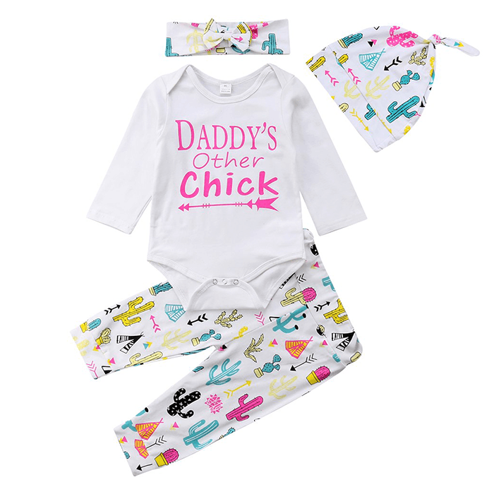 Baby girl Romper 4pcs set - Mubimart