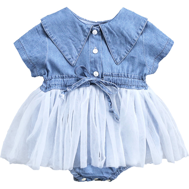 Baby girl denim jumpsuit - Mubimart -  