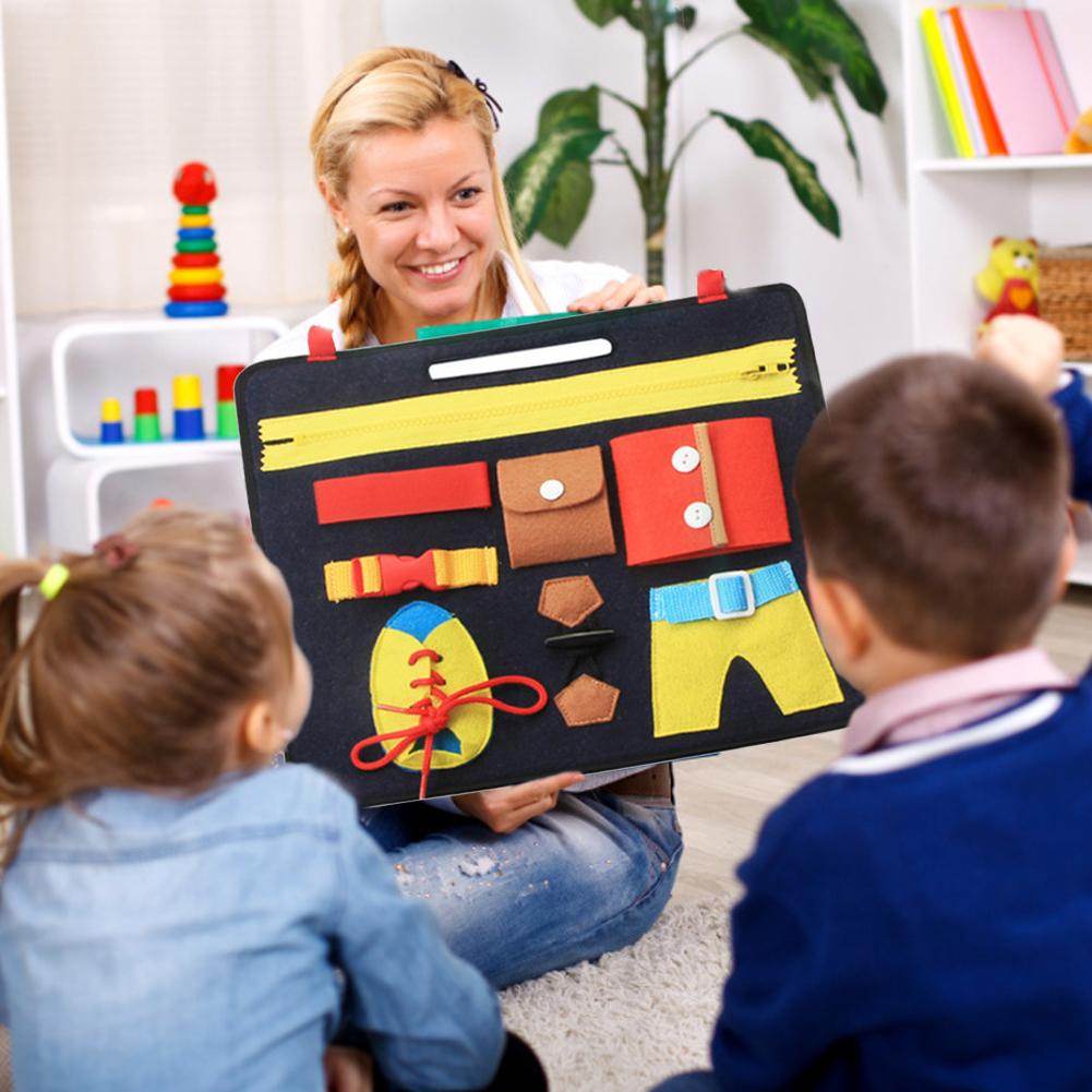 Baby learning dressing buckle zipper learning board - Mubimart