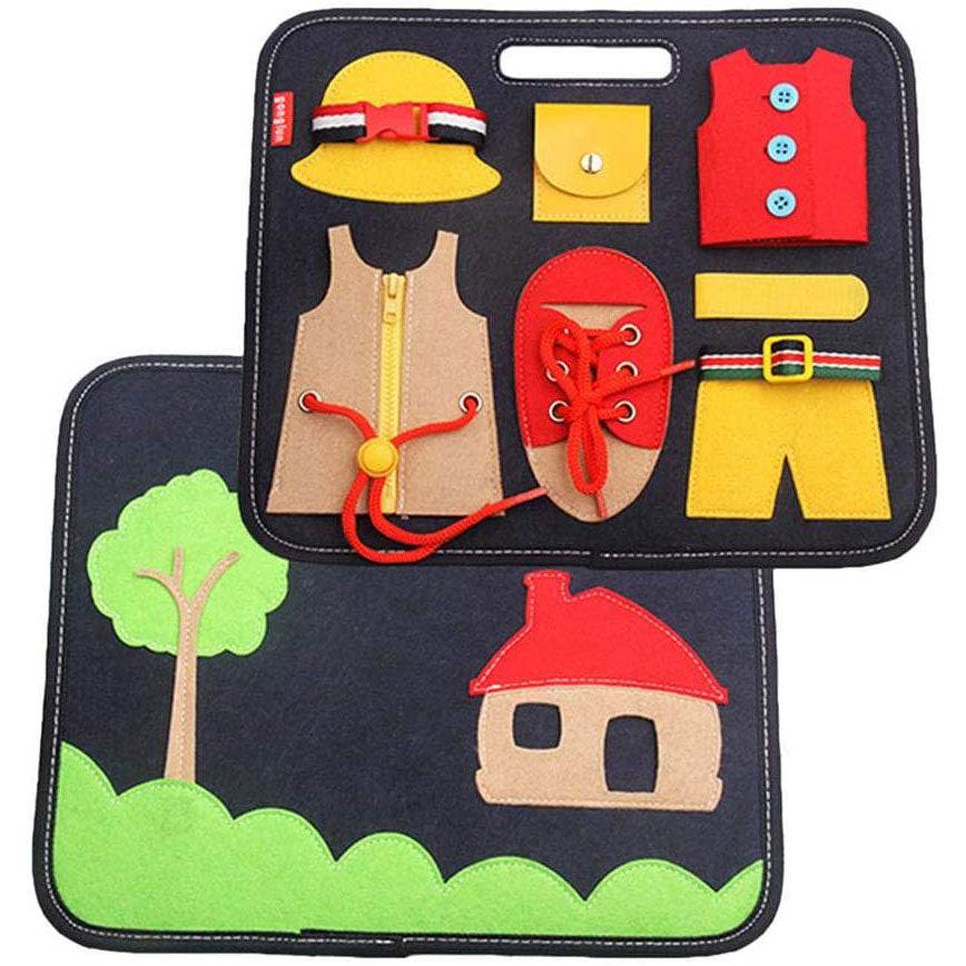 Baby learning dressing buckle zipper learning board - Mubimart