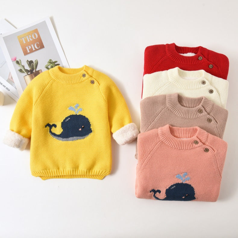 Baby plush warm clothes - Mubimart - Tops & Tees 