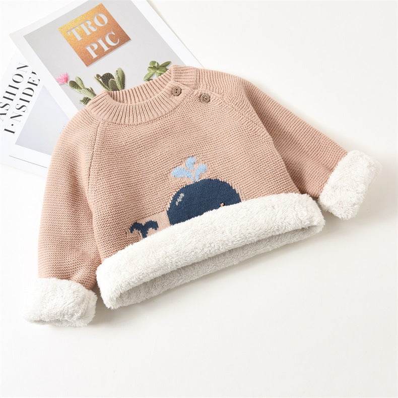Baby plush warm clothes - Mubimart