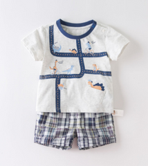 Baby short sleeve t-shirt set - Mubimart - Baby Cloth 