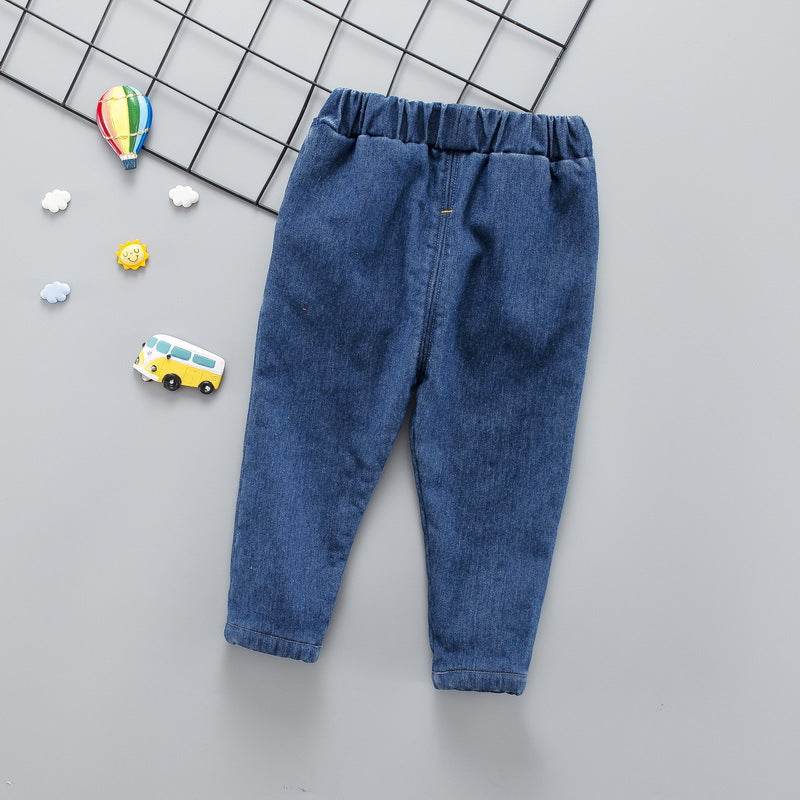 Baby winter plus velvet jeans - Mubimart