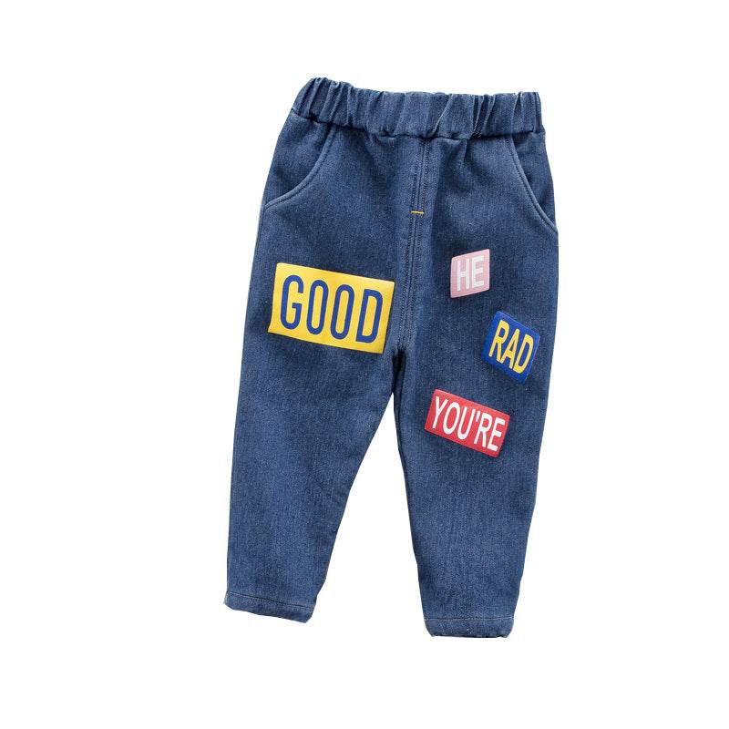 Baby winter plus velvet jeans - Mubimart