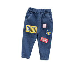 Baby winter plus velvet jeans - Mubimart -  