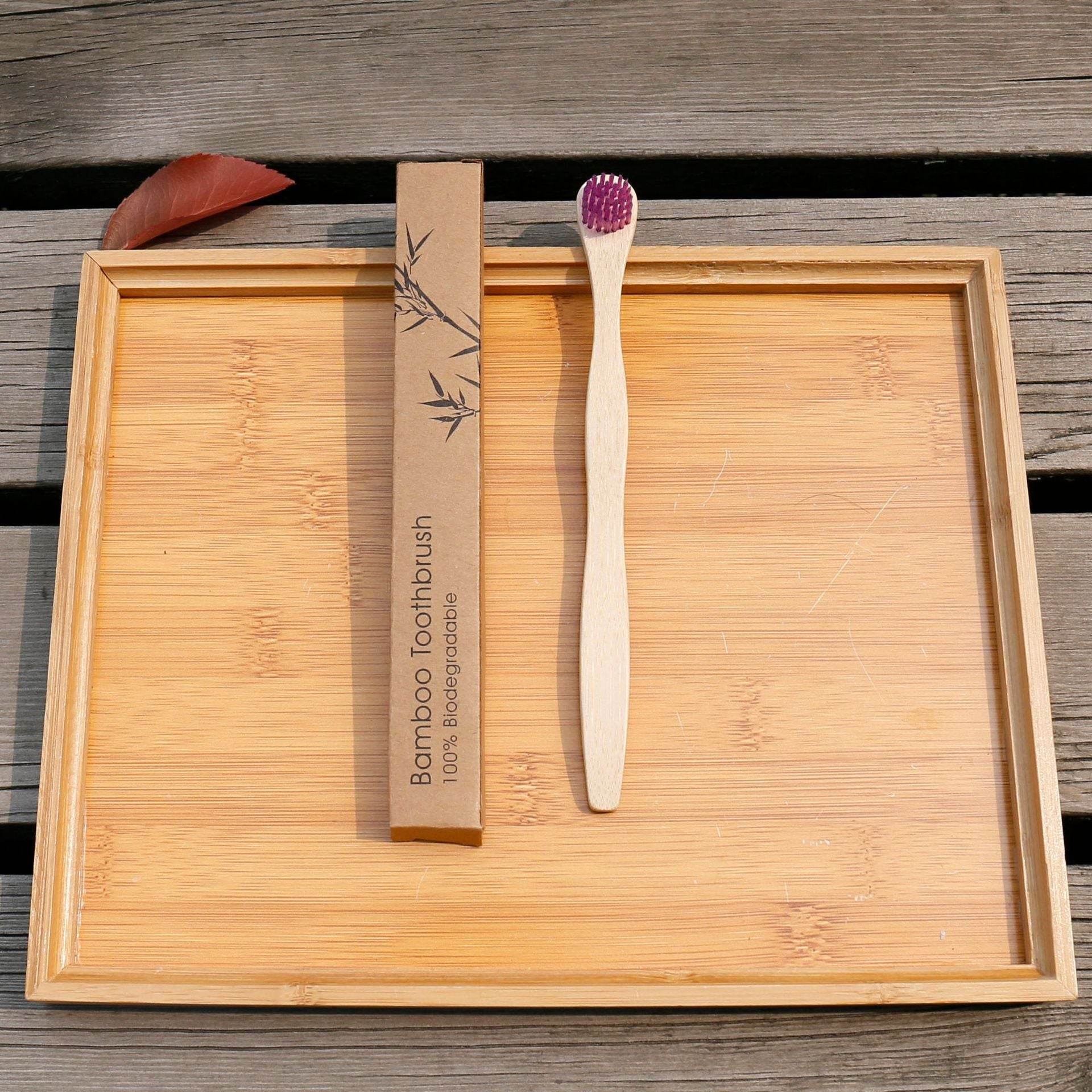 Bamboo And Wood Tongue Scraper Set 4 Sticks Tongue Cleaner - Mubimart