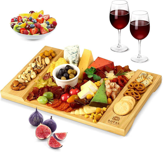 Bamboo Cheese Board & Cutting Board Kitchen Supplies - Mubimart