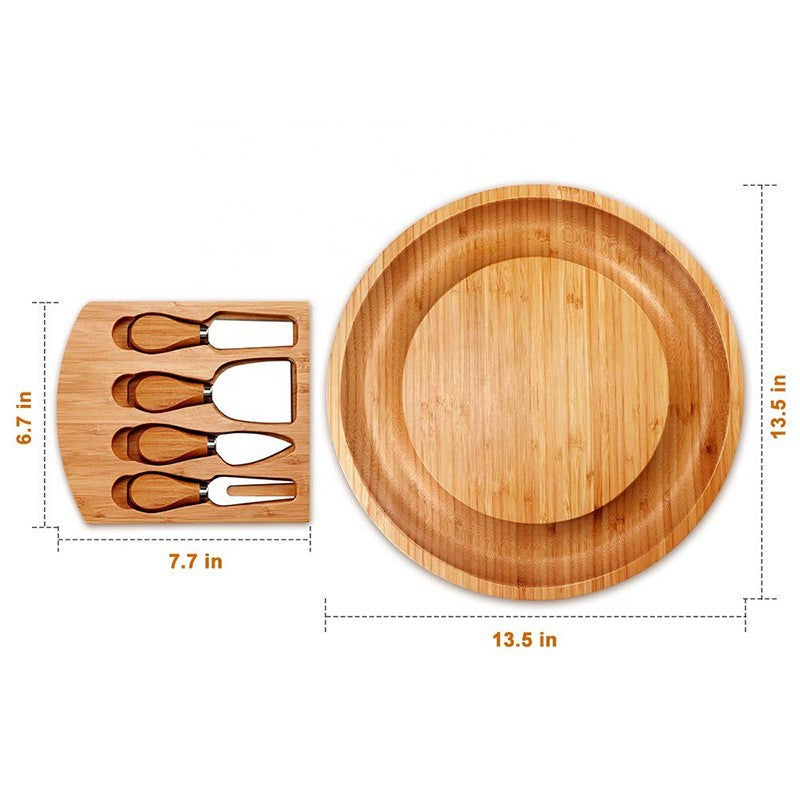 Bamboo Cheese Plate Set Bamboo Cheese Knife - Mubimart -  