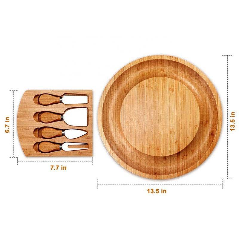 Bamboo Cheese Plate Set Bamboo Cheese Knife - Mubimart