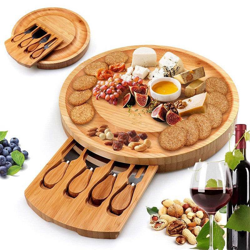 Bamboo Cheese Plate Set Bamboo Cheese Knife - Mubimart