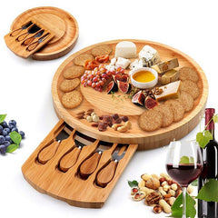 Bamboo Cheese Plate Set Bamboo Cheese Knife - Mubimart - Cutting Board 