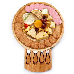 Bamboo Cheese Plate Set Bamboo Cheese Knife - Mubimart -  