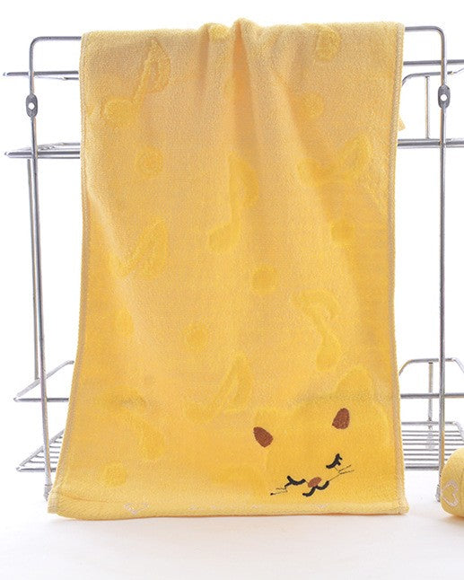 Bamboo Fiber Kitten Face Bath Towels - Mubimart -  