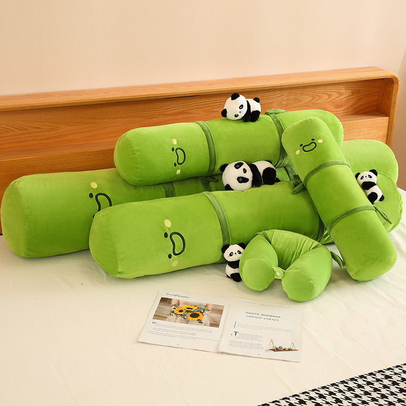 Bamboo Pipe Panda Home Long Cylinder Pillow Bedside Cushion Girls' Side Sleeping Leg Lock Pillow - Mubimart -  