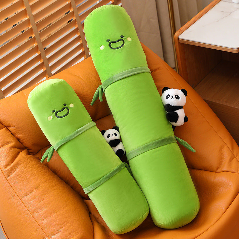 Bamboo Pipe Panda Home Long Cylinder Pillow Bedside Cushion Girls' Side Sleeping Leg Lock Pillow - Mubimart -  