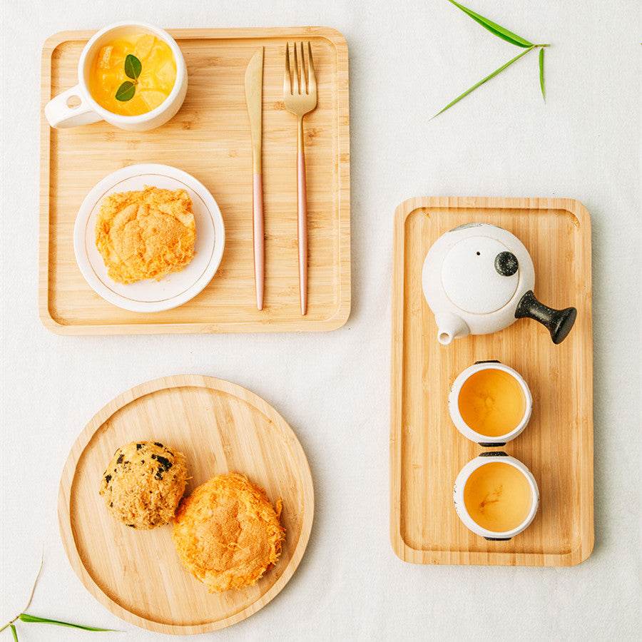Bamboo Tray Wooden Tray Tea Cup Barbecue Tray - Mubimart