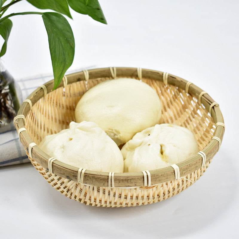 Bamboo Woven Basket And Dustpan Fruit Basket Plate - Mubimart