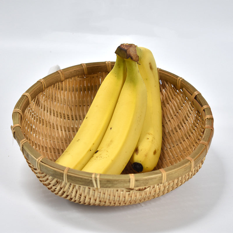 Bamboo Woven Basket And Dustpan Fruit Basket Plate - Mubimart -  