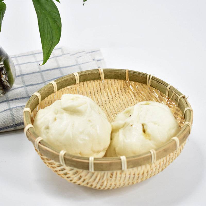 Bamboo Woven Basket And Dustpan Fruit Basket Plate - Mubimart