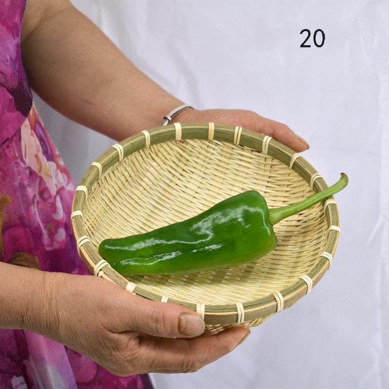 Bamboo Woven Vegetable Washing Basket Steamed Bun Basket, Drain Basket - Mubimart