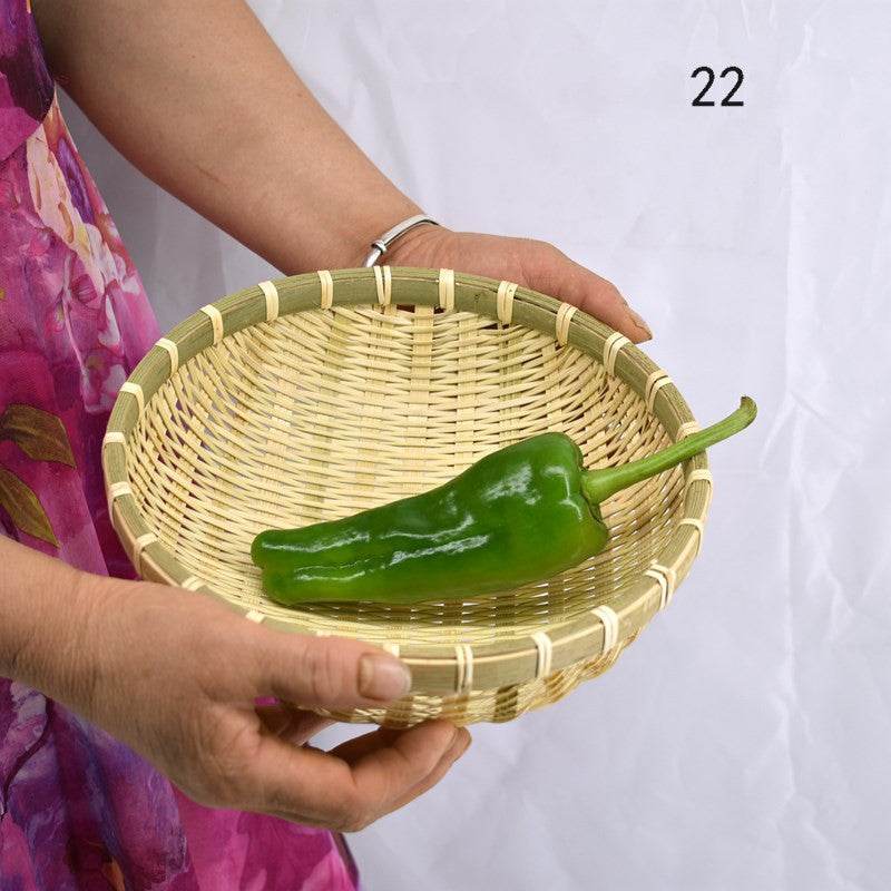 Bamboo Woven Vegetable Washing Basket Steamed Bun Basket, Drain Basket - Mubimart