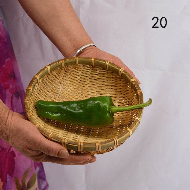 Bamboo Woven Vegetable Washing Basket Steamed Bun Basket, Drain Basket - Mubimart