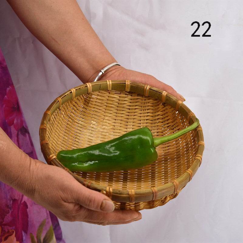 Bamboo Woven Vegetable Washing Basket Steamed Bun Basket, Drain Basket - Mubimart