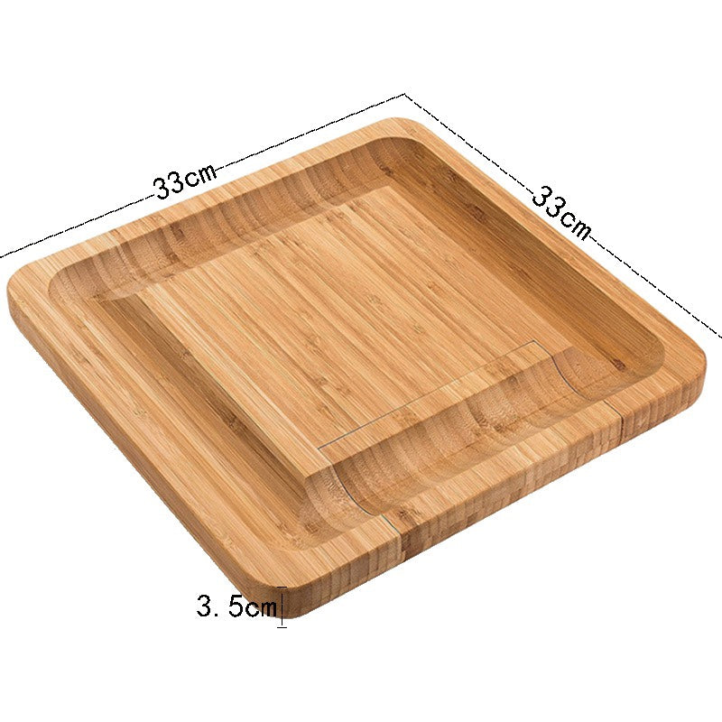 Bamboo cheese board set cheese cutting board - Mubimart -  