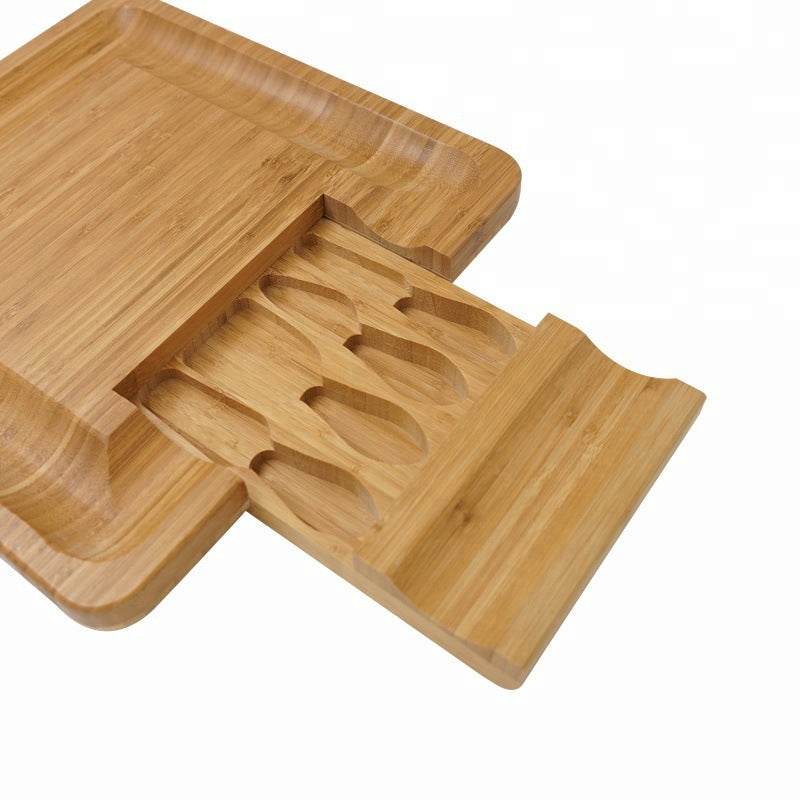 Bamboo cheese board set cheese cutting board - Mubimart